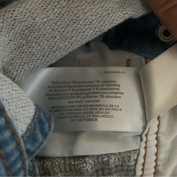 🍭3/$15 Oshkosh B’Gosh Baby Knit-Like Denim Overalls-9months - Picture 13 of 16